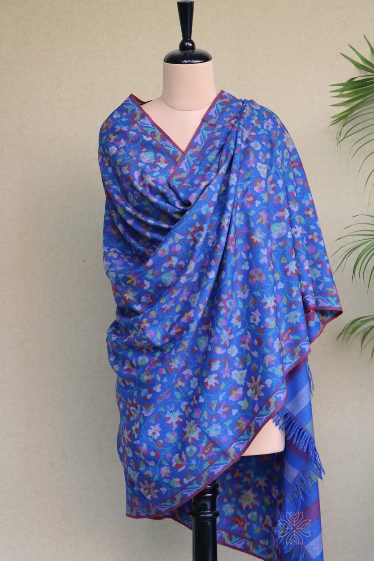 Blue All over Kani Pashmina Shawl