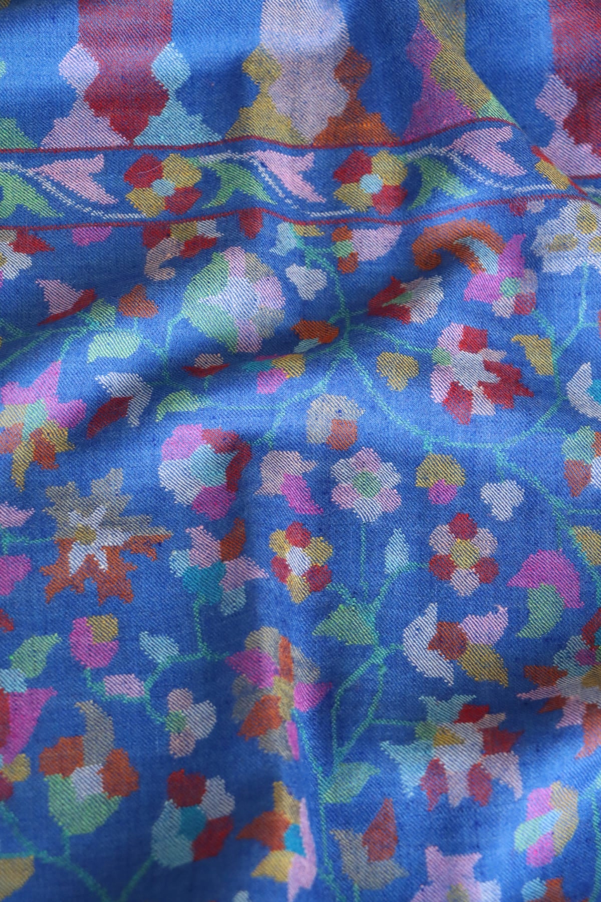 Blue All over Kani Pashmina Shawl
