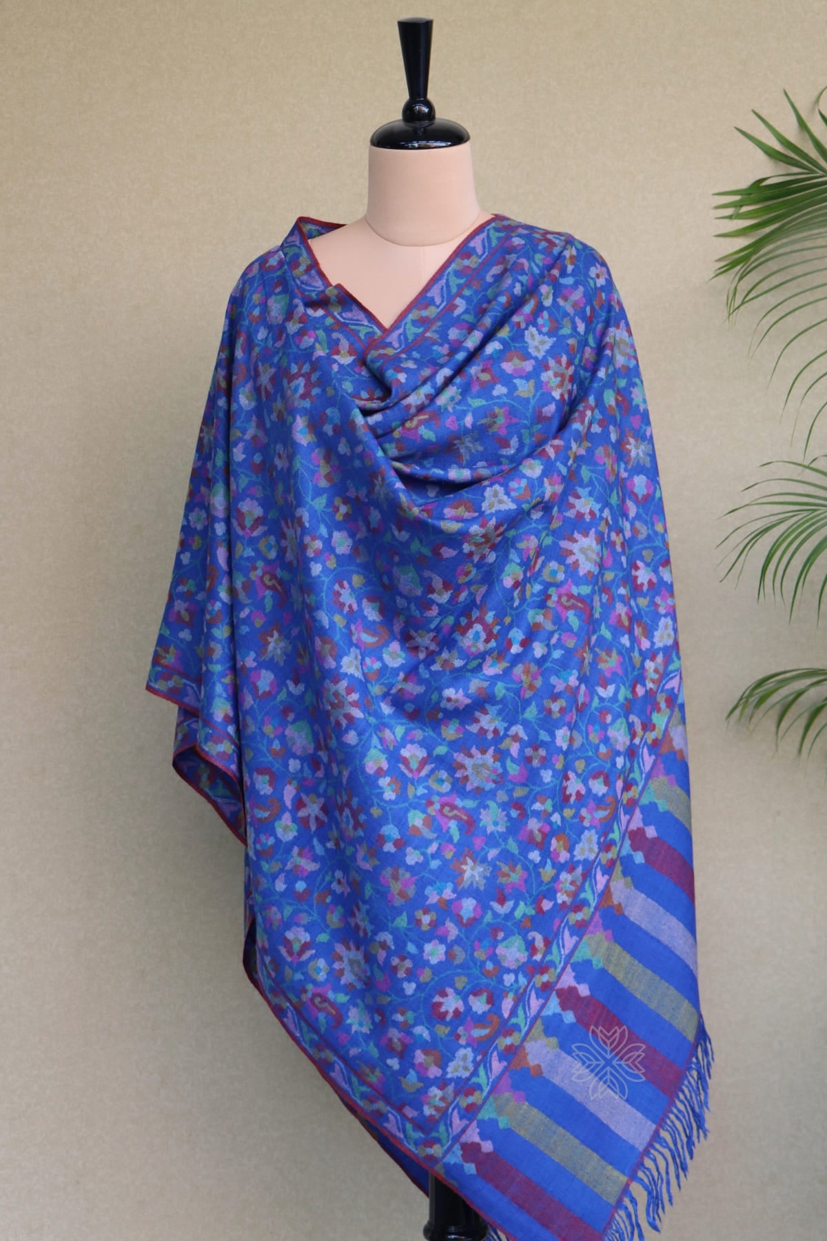 Blue All over Kani Pashmina Shawl