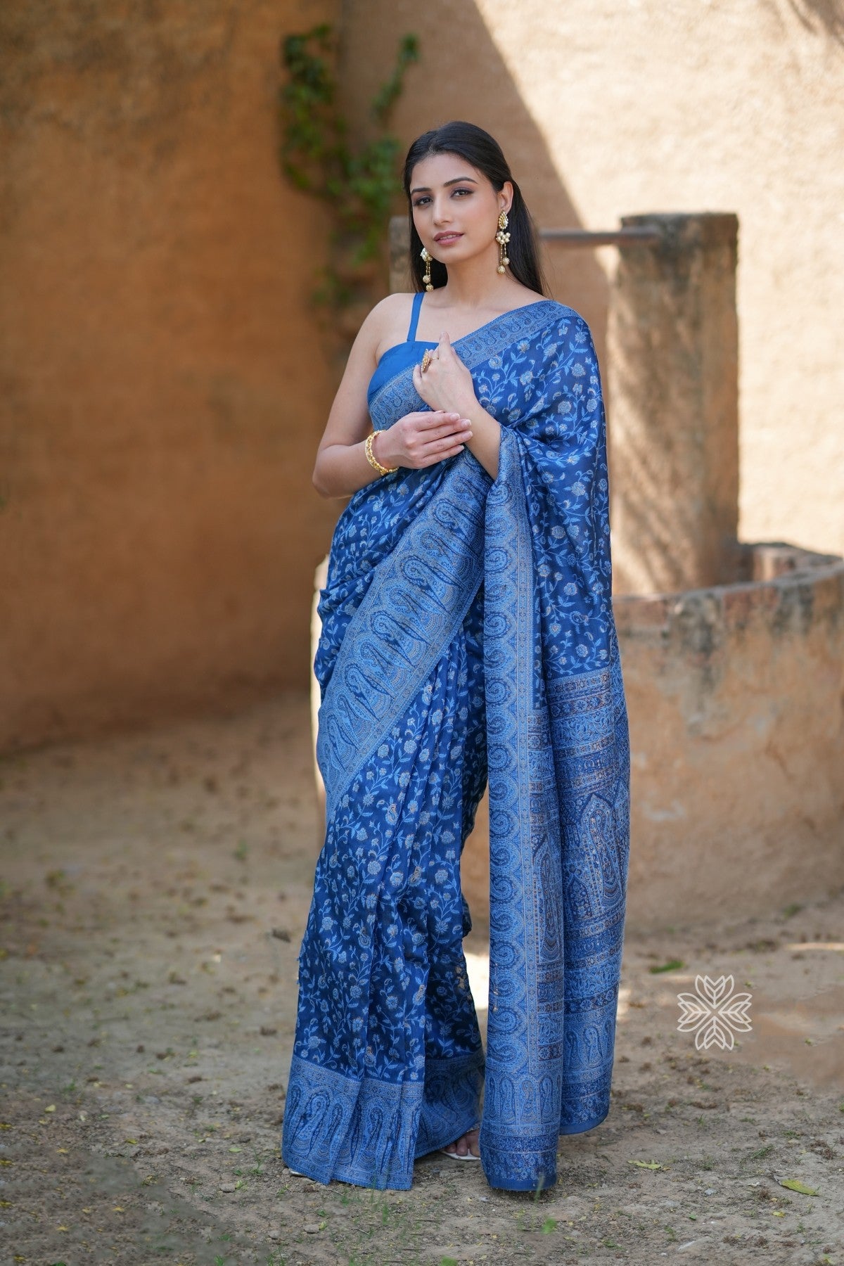 Blue Kani Chanderi Silk Saree