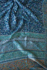 Blue Kani Kalamkari Silk Saree