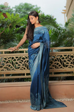 Blue Kashmiri Kani Saree - Imperial Weaves
