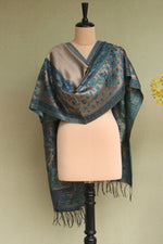 Blue Silk Shawl with kani weaving