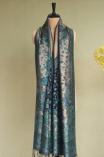 Long floral patterned scarf in silk fabric
