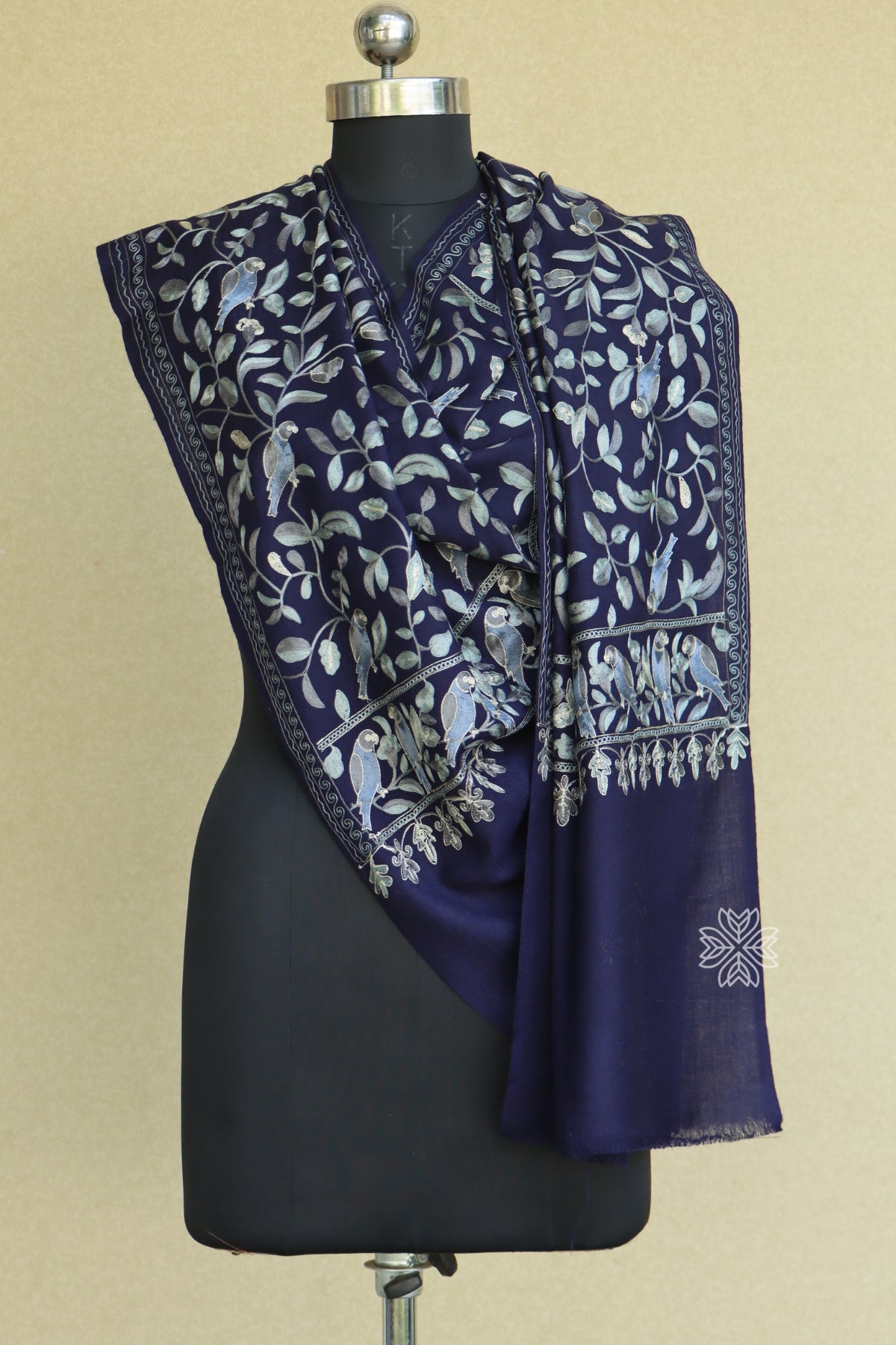 Blue Woollen Fine Wool Stole