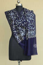 Blue Woollen Fine Wool Stole