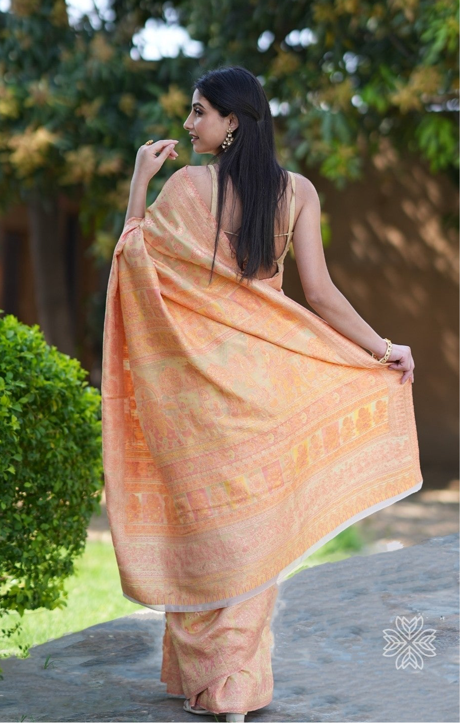 Yellow Kani Chanderi Silk Saree