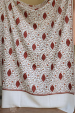 Off White Sozni Jaal Fine Wool Shawl