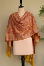 Yellow Sozni Jamawar Pashmina Shawl