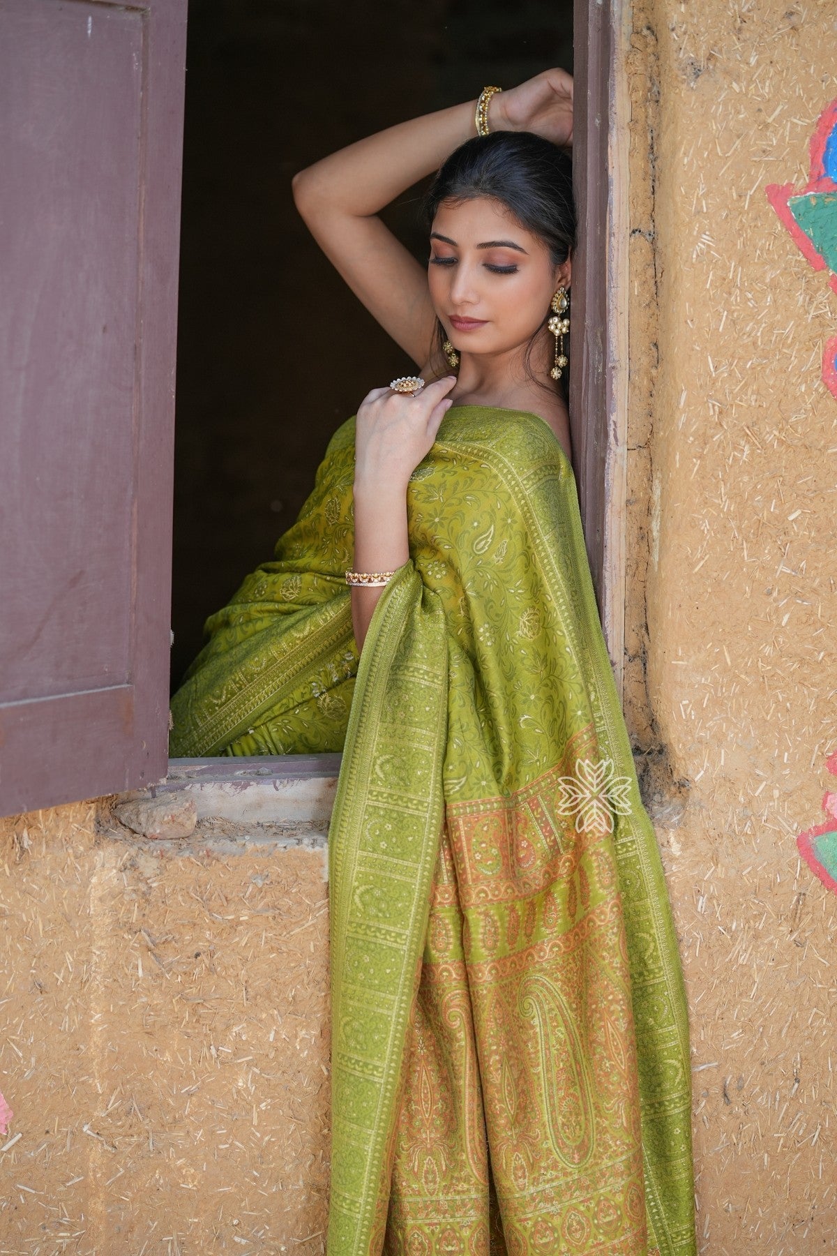 Mehandi Green Kani Chanderi Silk Saree