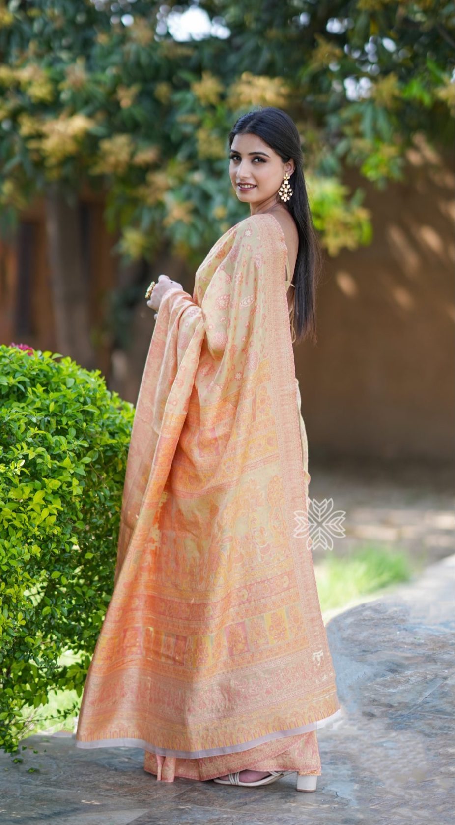 Yellow Kani Chanderi Silk Saree