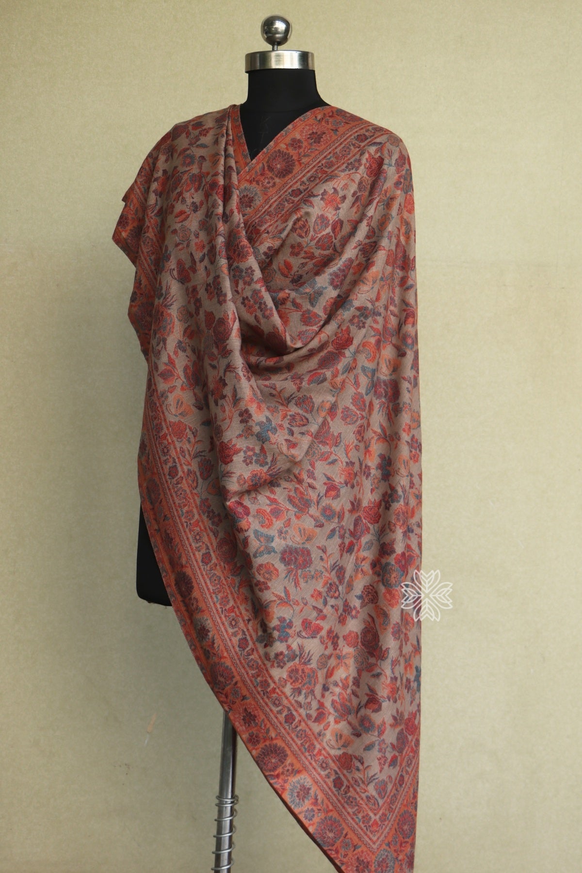 Beige Kani Fine Wool Shawl