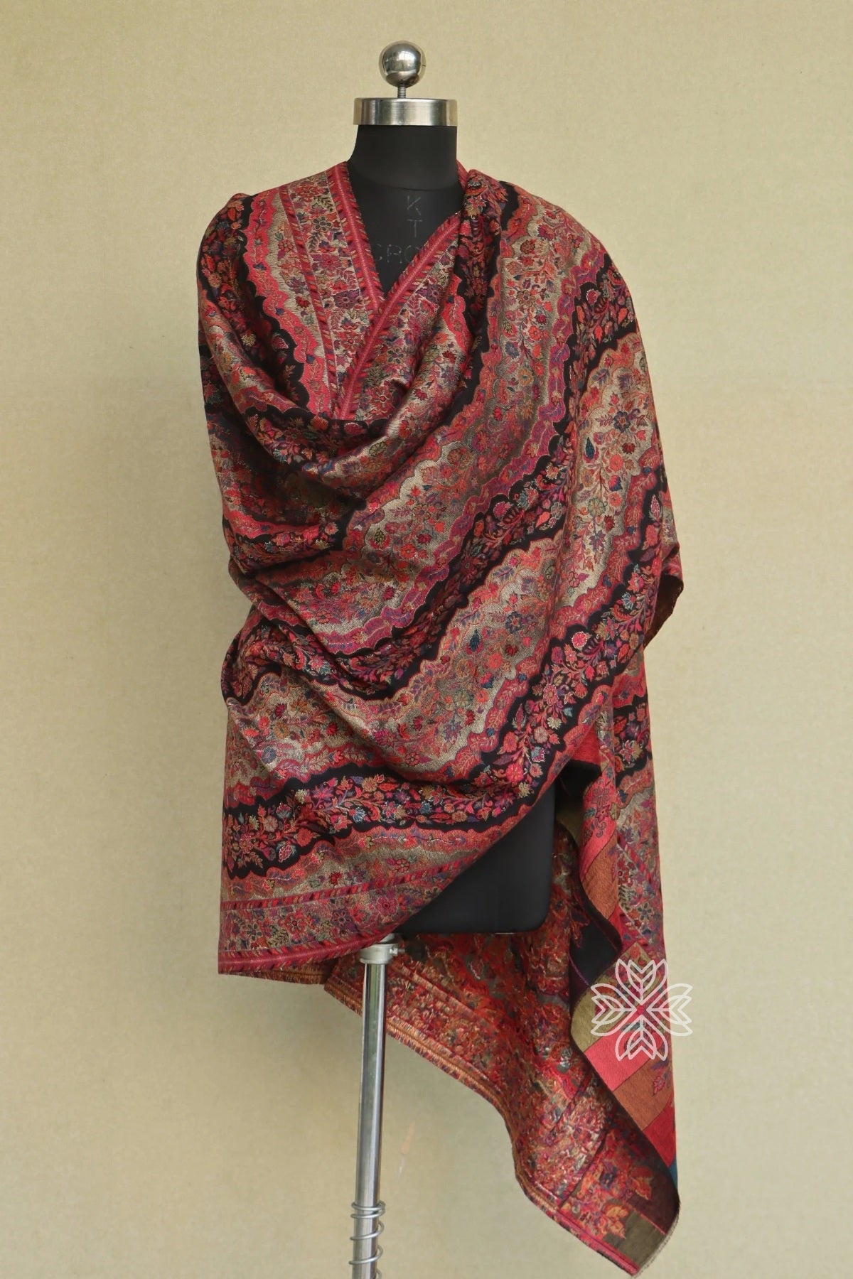 Black Kani Fine Wool Shawl