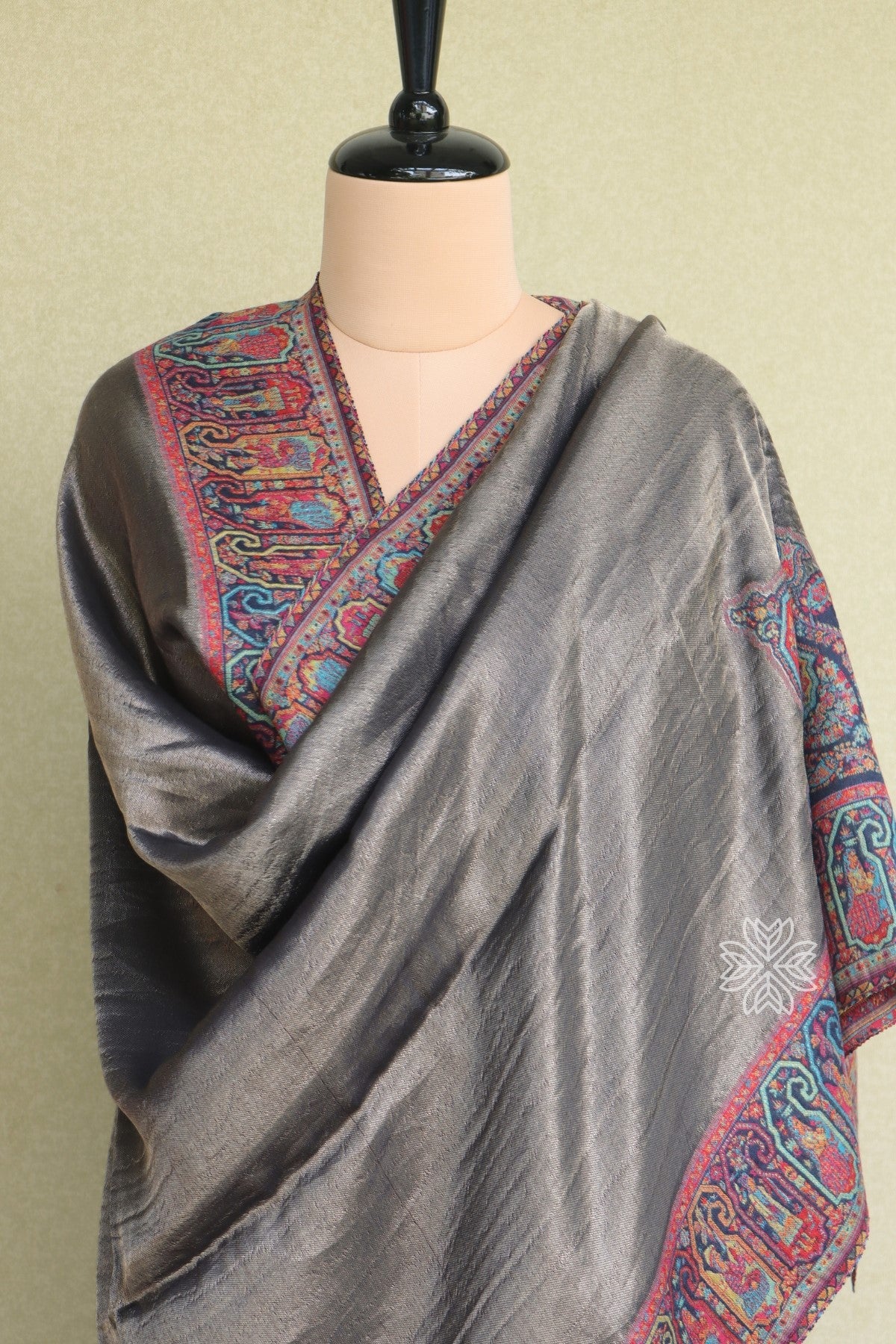 Antique Zari Kani Fine Wool Shawl