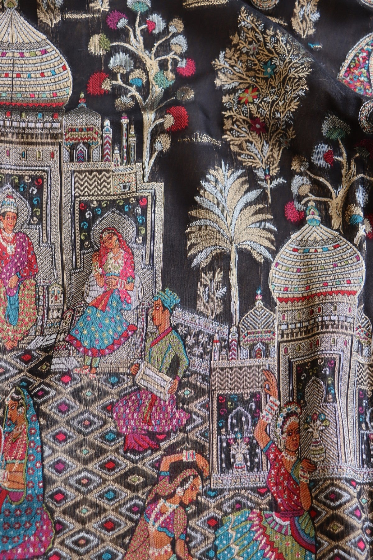 Black Kani Darbar Silk Saree