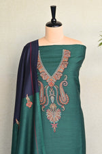 Green Fine Wool Embroidered Unstitched Suit
