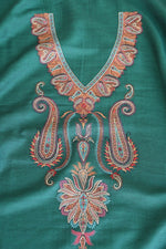 Green Fine Wool Embroidered Unstitched Suit