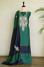 Green Fine Wool Zari Embroidered Unstitched Suit