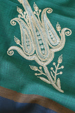 Green Fine Wool Zari Embroidered Unstitched Suit