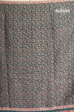 Green floral patterned fabric 'BLOUSE' Green Kani Jamawar Silk Saree