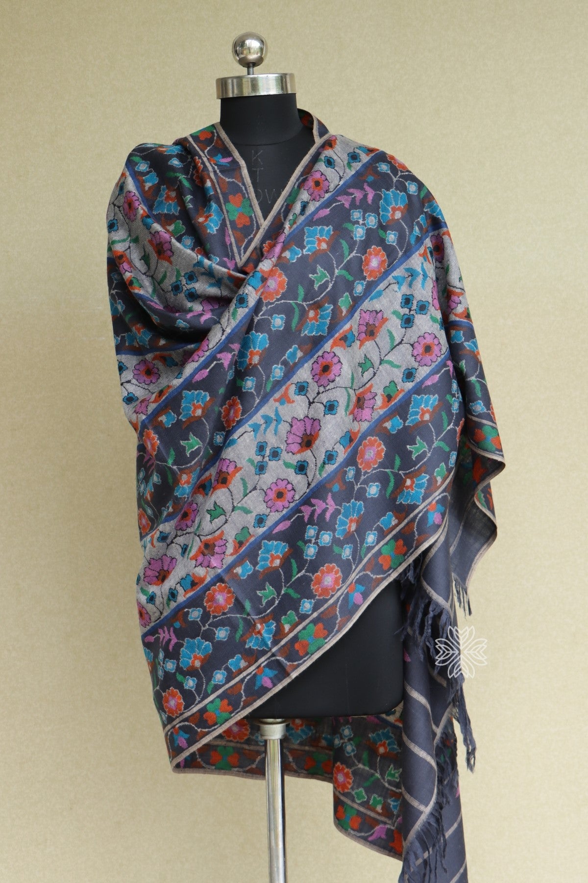 Grey All over Kani Pashmina Shawl