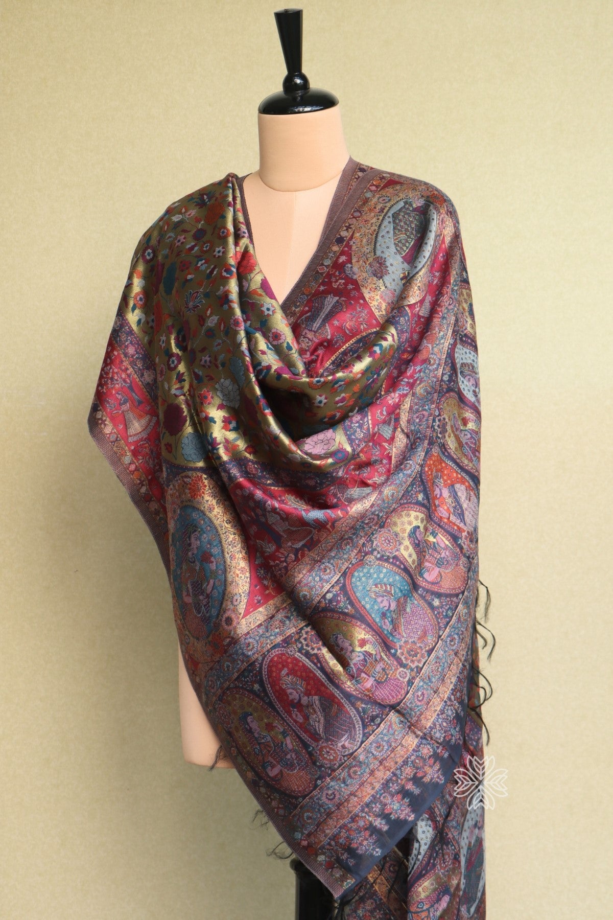 Grey Kani Silk Zari Dupatta