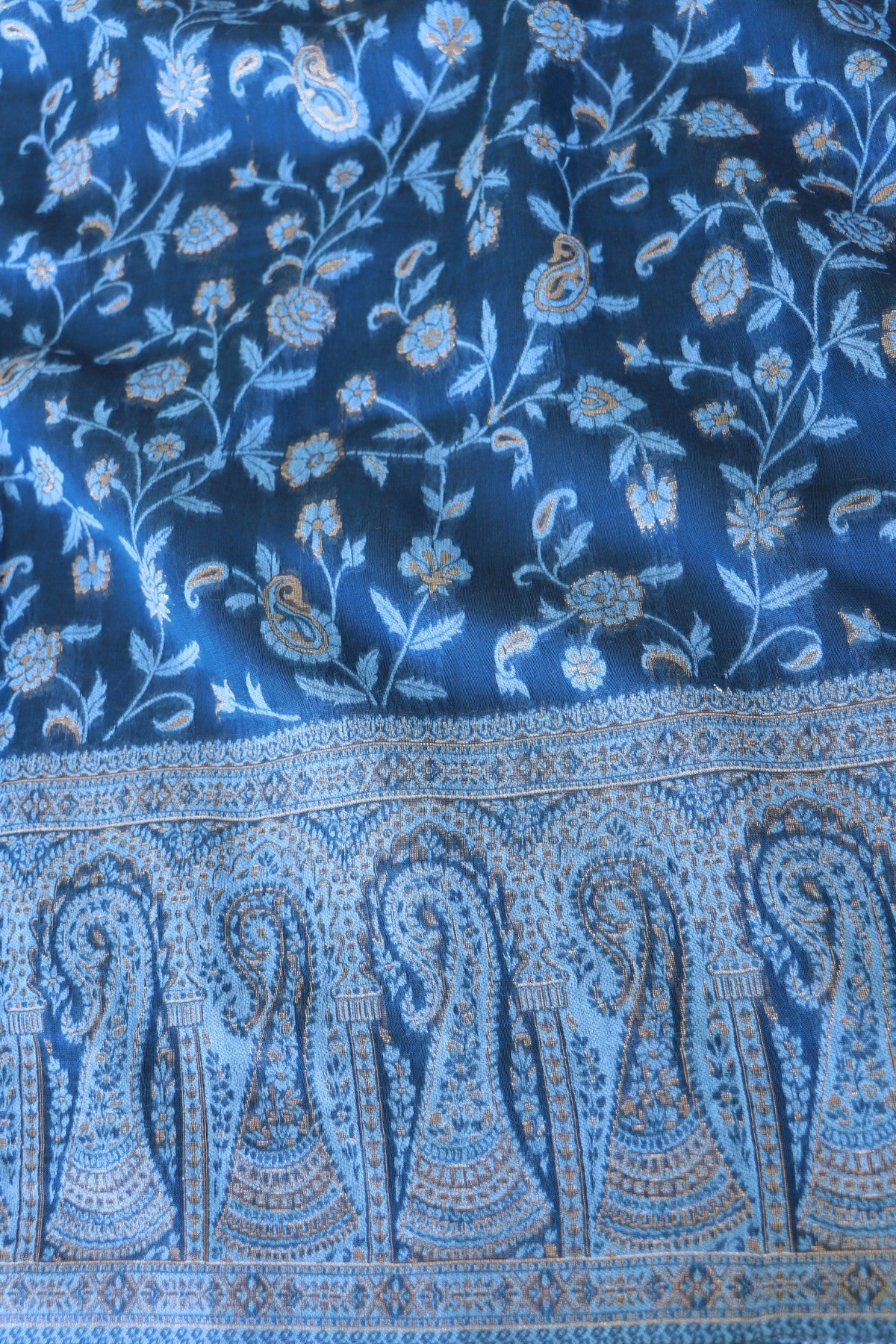 Blue Kani Chanderi Silk Saree