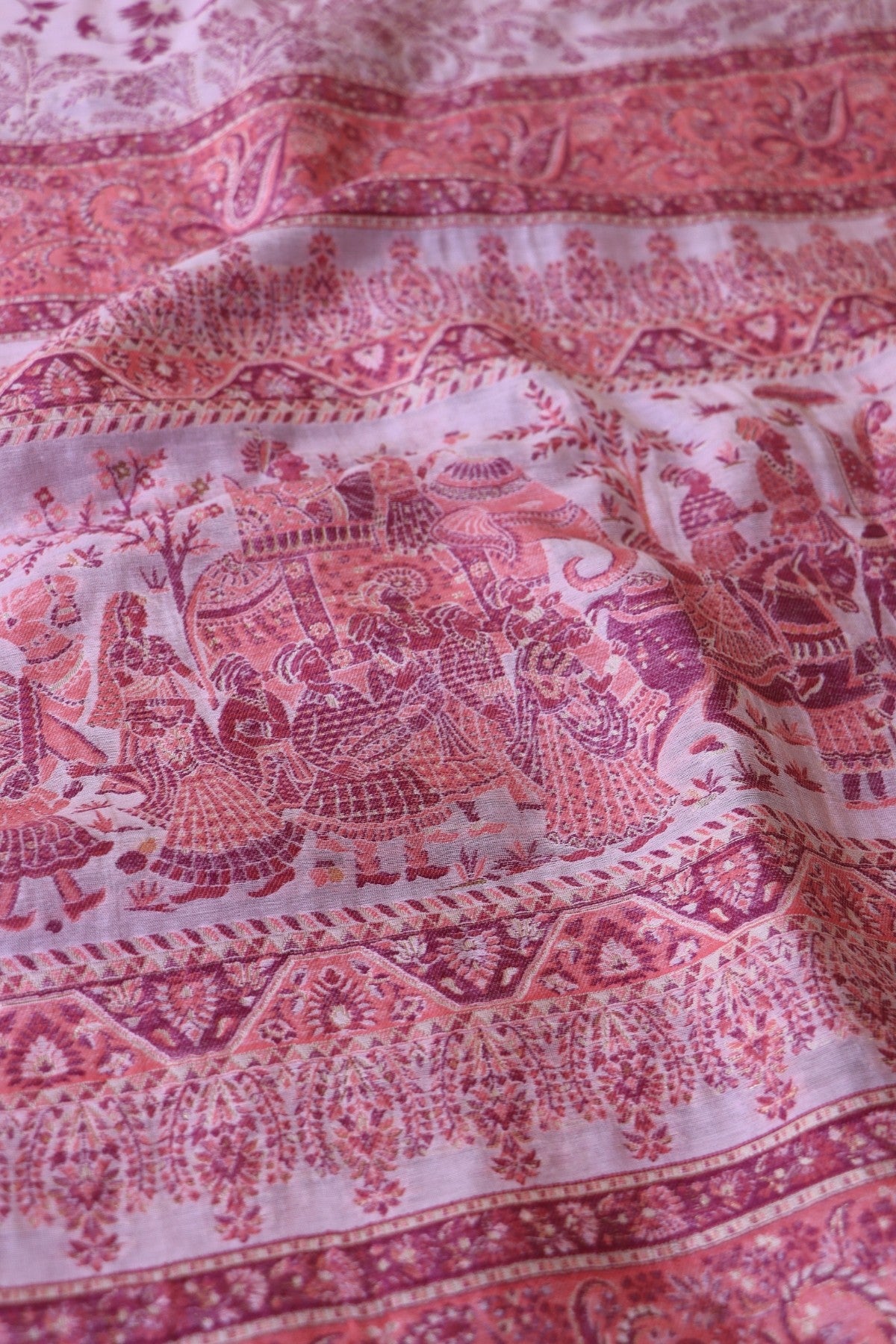 Mauve Pink Kani Chanderi Silk Saree