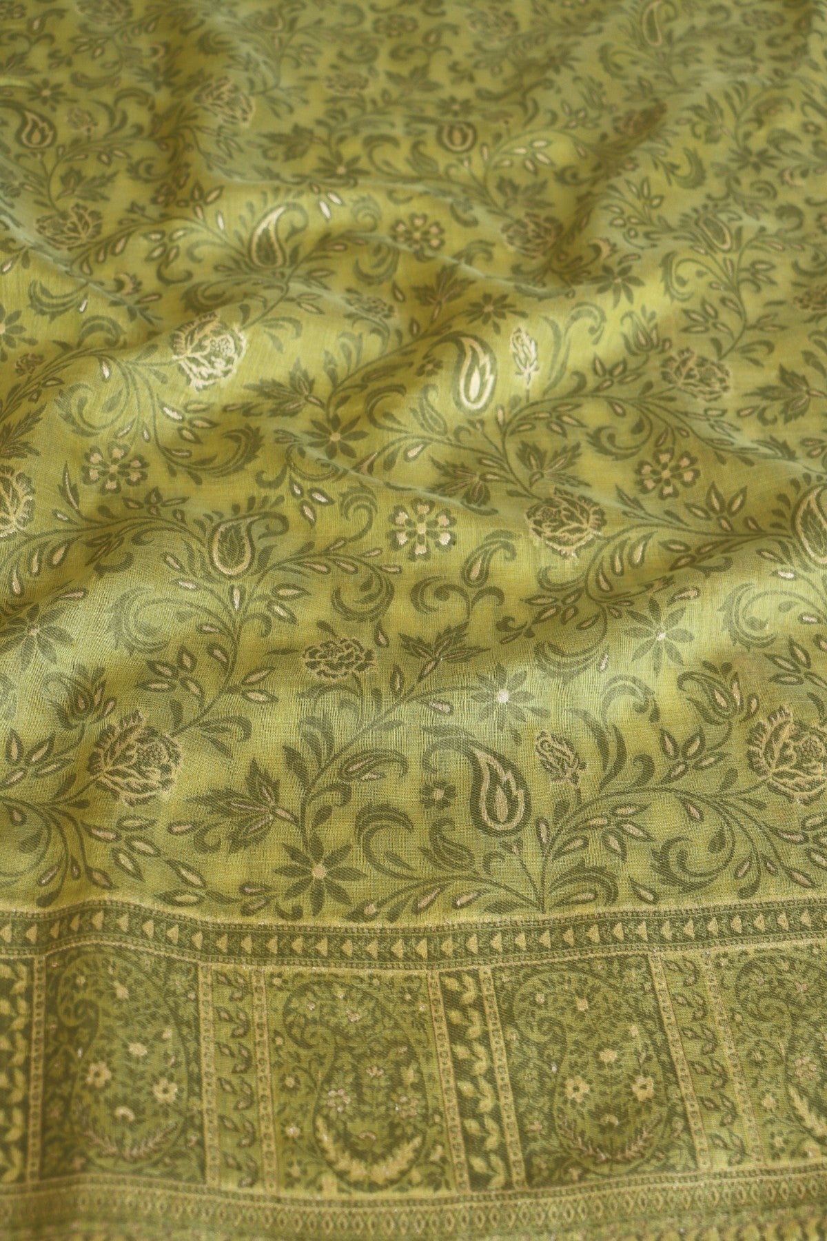 Mehandi Green Kani Chanderi Silk Saree
