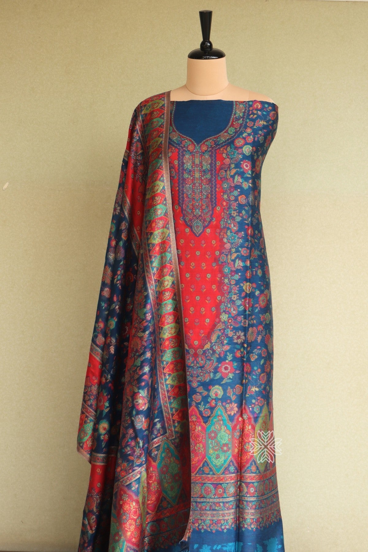 Ink Blue Kani Silk Suit