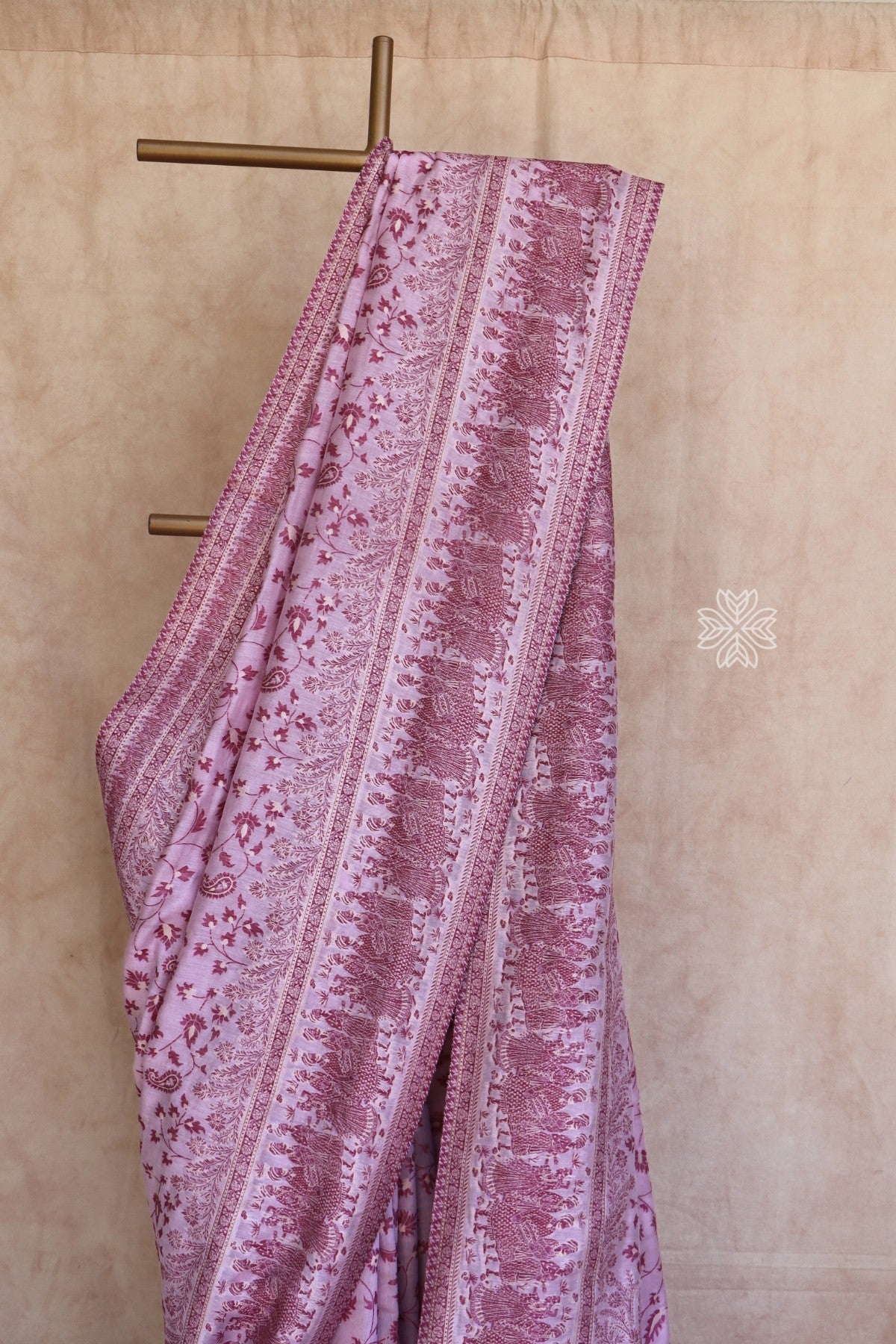 Mauve Pink Kani Chanderi Silk Saree