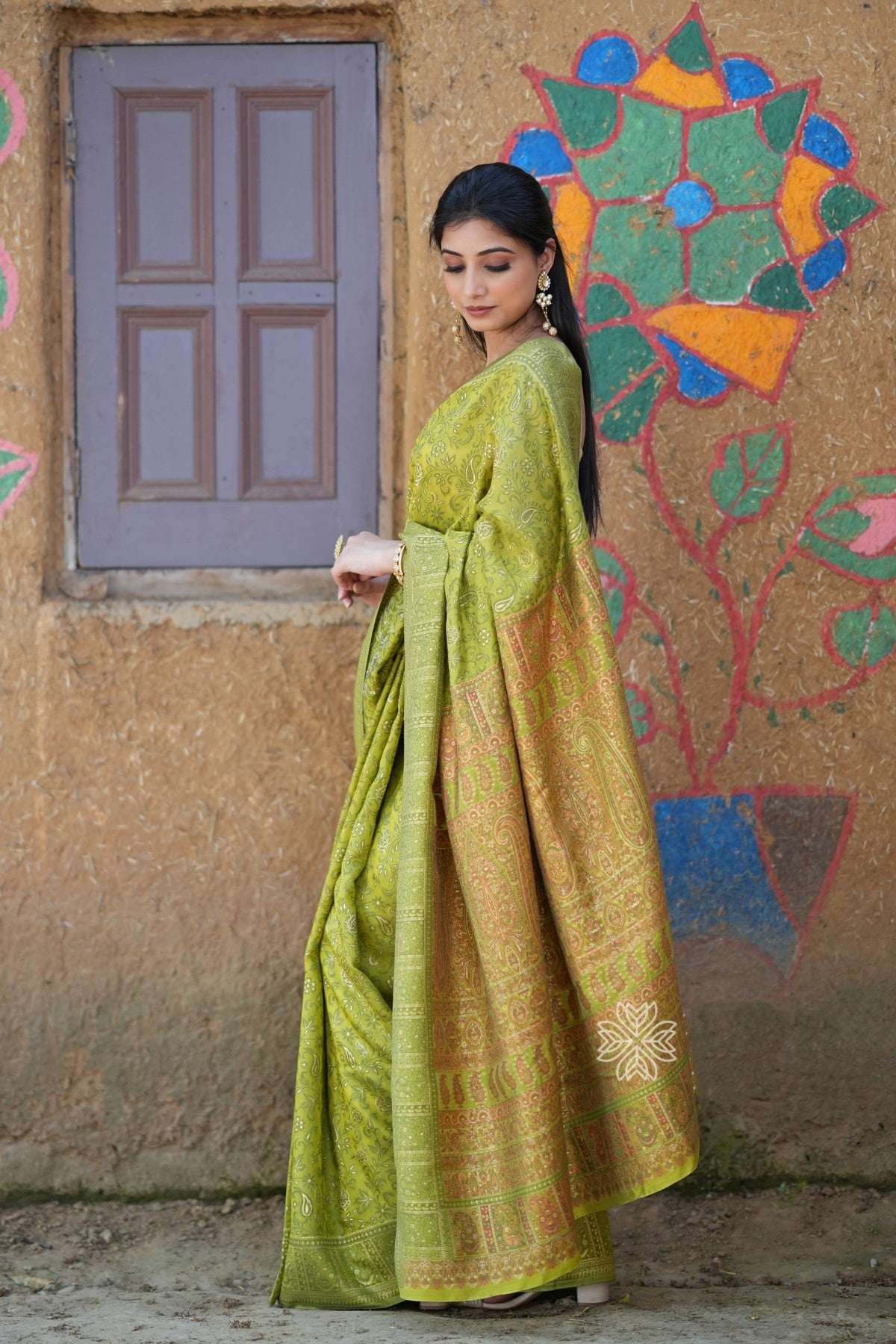 Mehandi Green Kani Chanderi Silk Saree