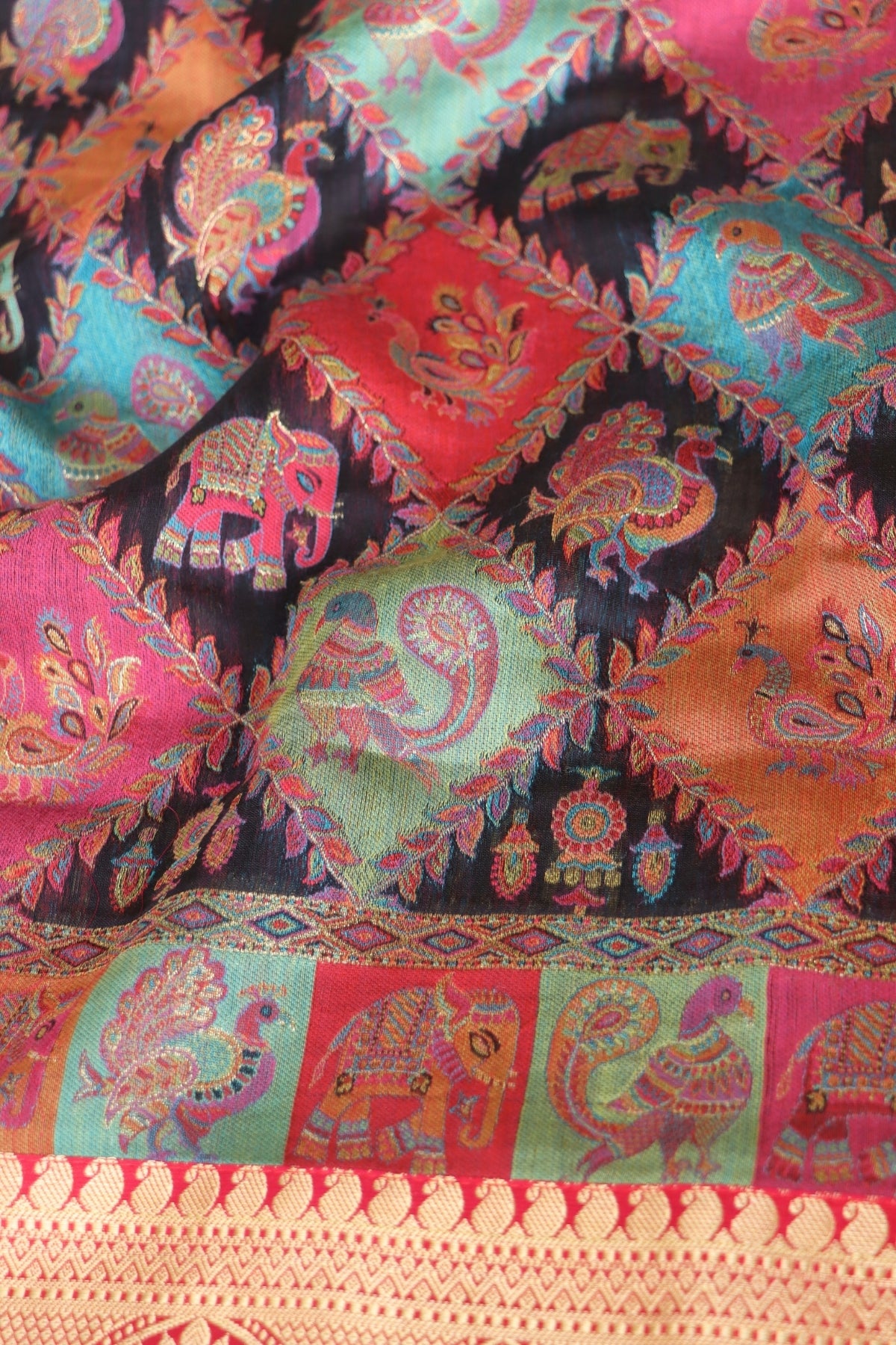 Black Kani Kanjivaram Silk Saree