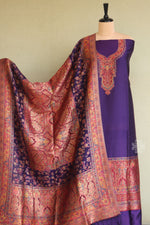 Purple Kani Silk Suit with Allover Dupatta