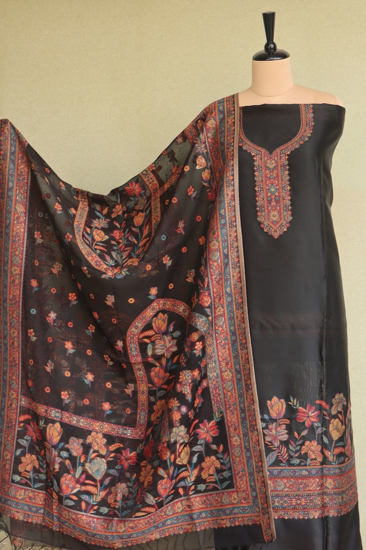 Black Kani Silk Suit