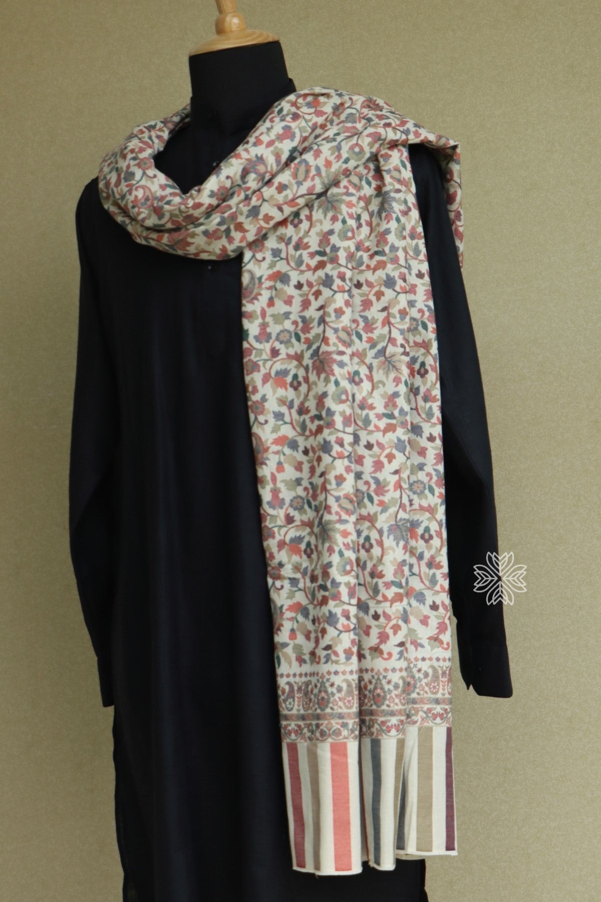 Off White Kani Men Fine Wool Shawl