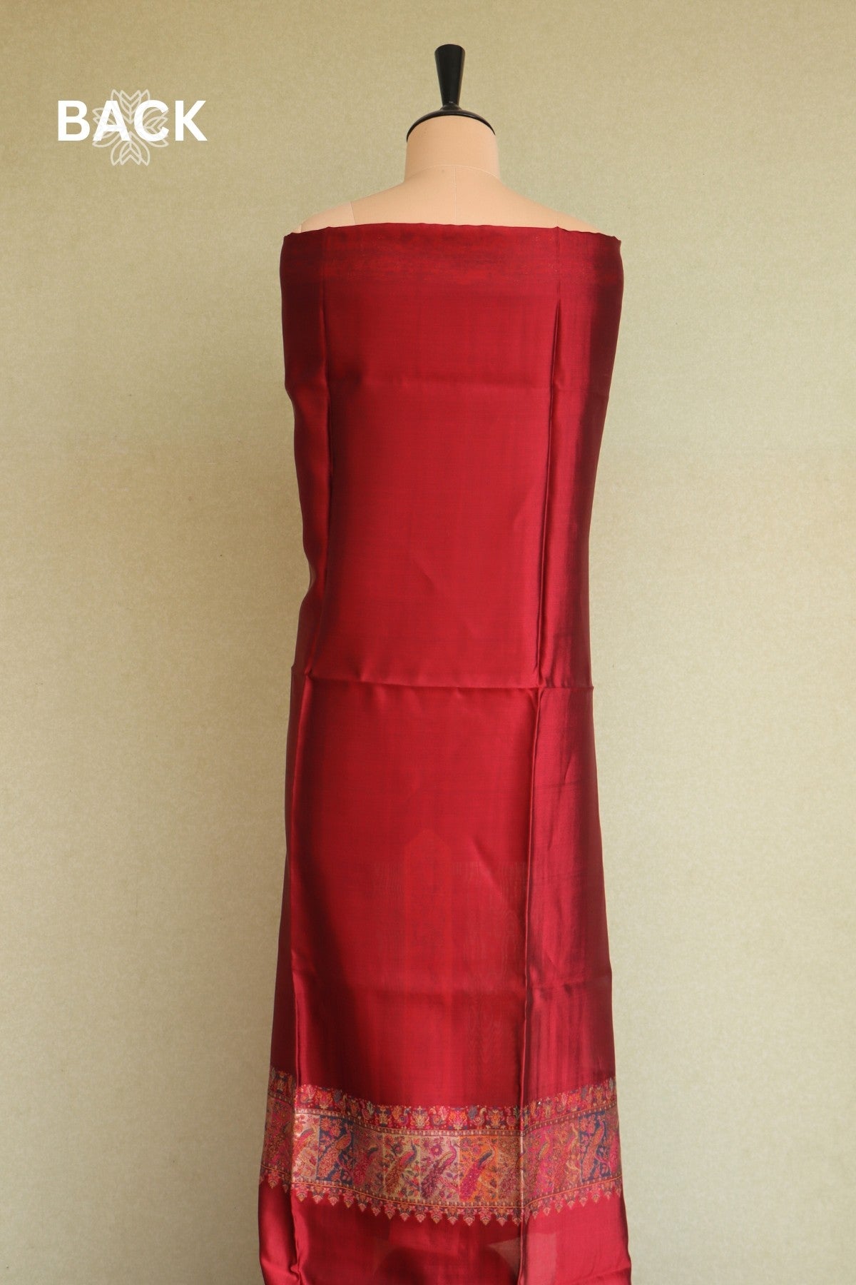 Maroon Kani Silk Suit with Tissue Silk Dupatta