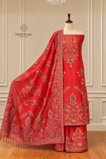 Red Kani Silk Suit