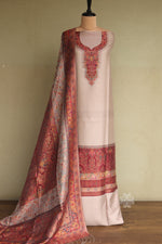 Beige Kani Organza Silk Suit
