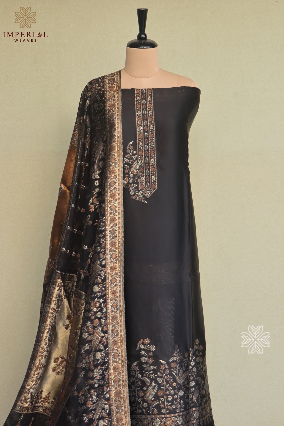 Black Kani Silk Suit