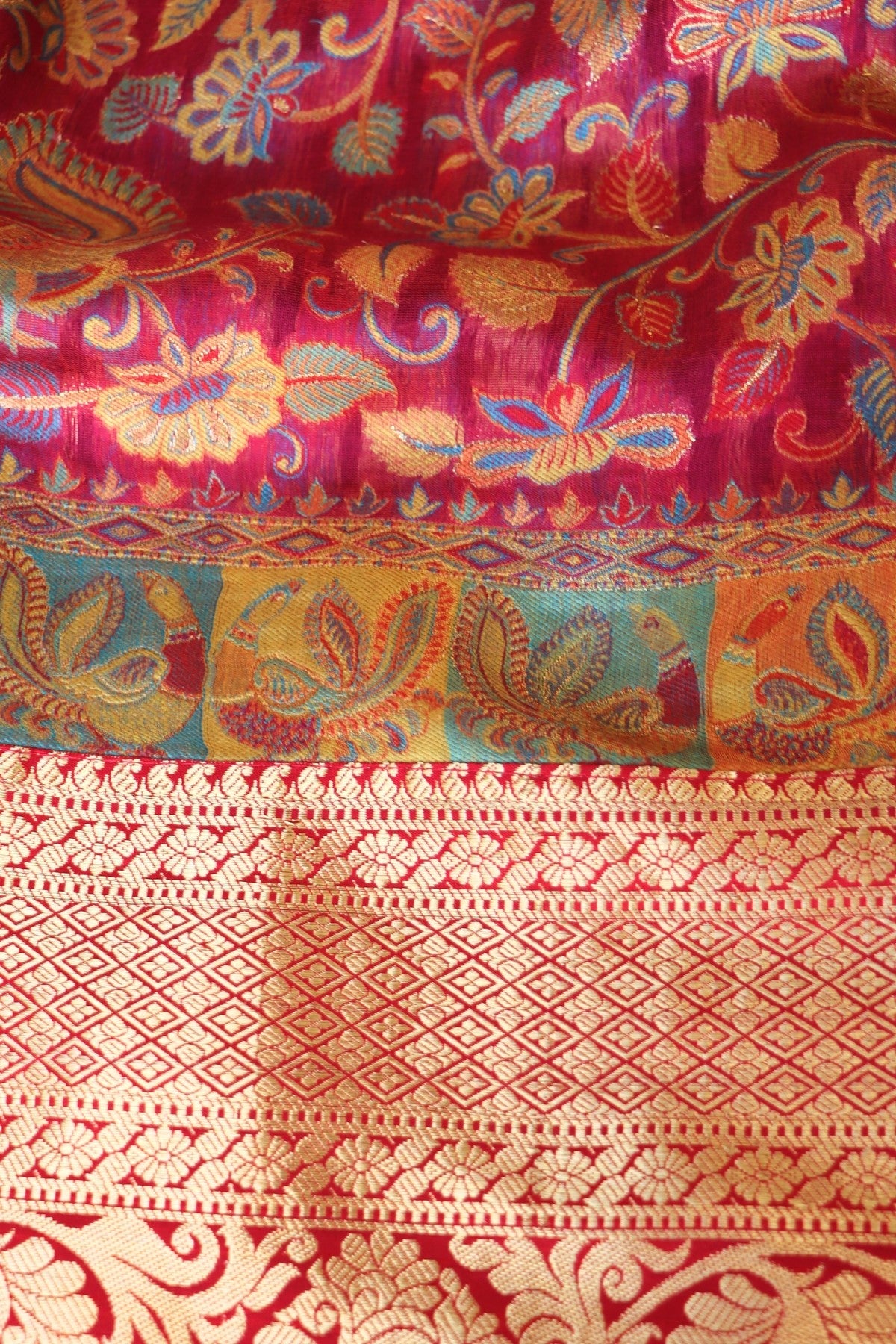 Wine Kani Kanjivaram Silk Saree