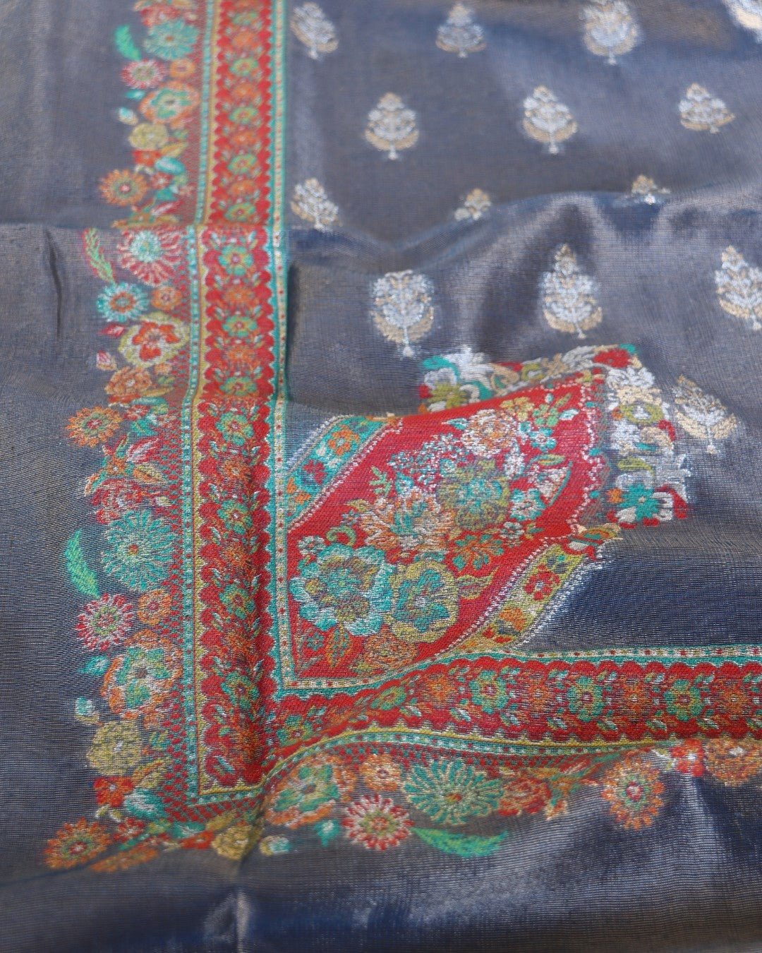 Blue Kani Tissue Silk Suit