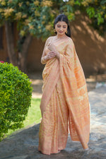 Yellow Kani Chanderi Silk Saree