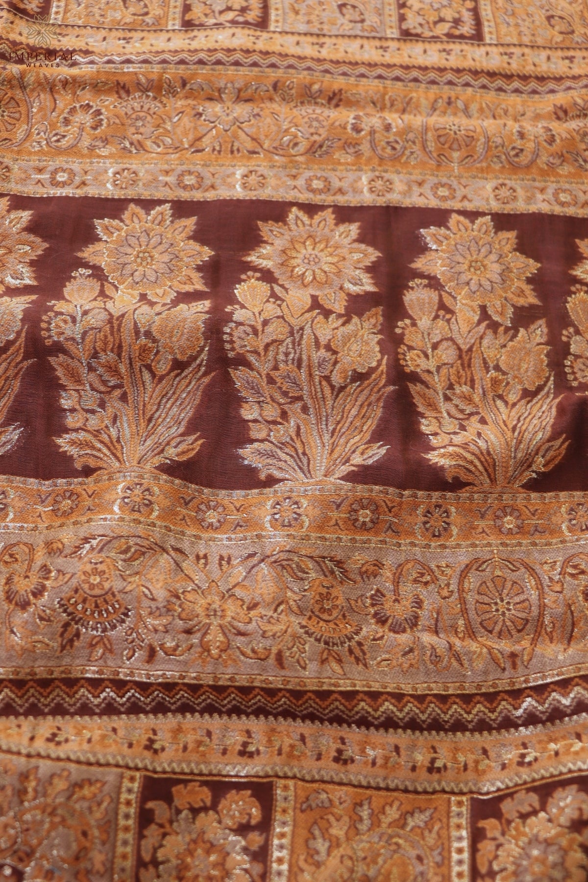 Brown Kani Chanderi Silk Saree