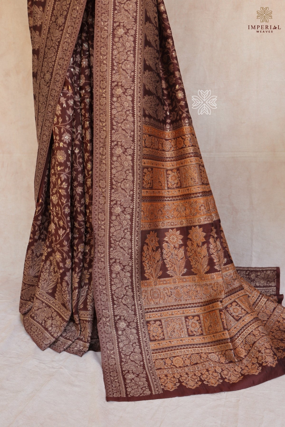 Brown Kani Chanderi Silk Saree