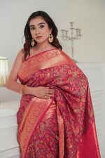 Wine Kani Kanjivaram Silk Saree