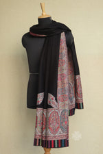 Black Men Fine Wool Jamawar Border Shawl