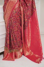 Wine Kani Kanjivaram Silk Saree