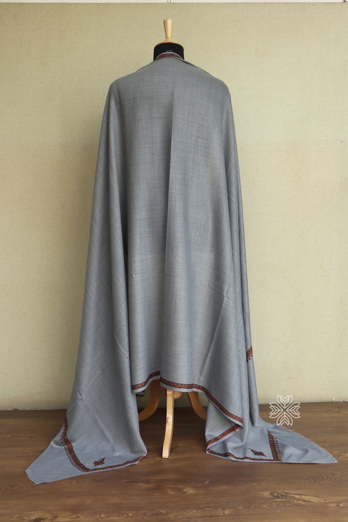 Kashmiri Embroidered Fine Wool Mens Shawl