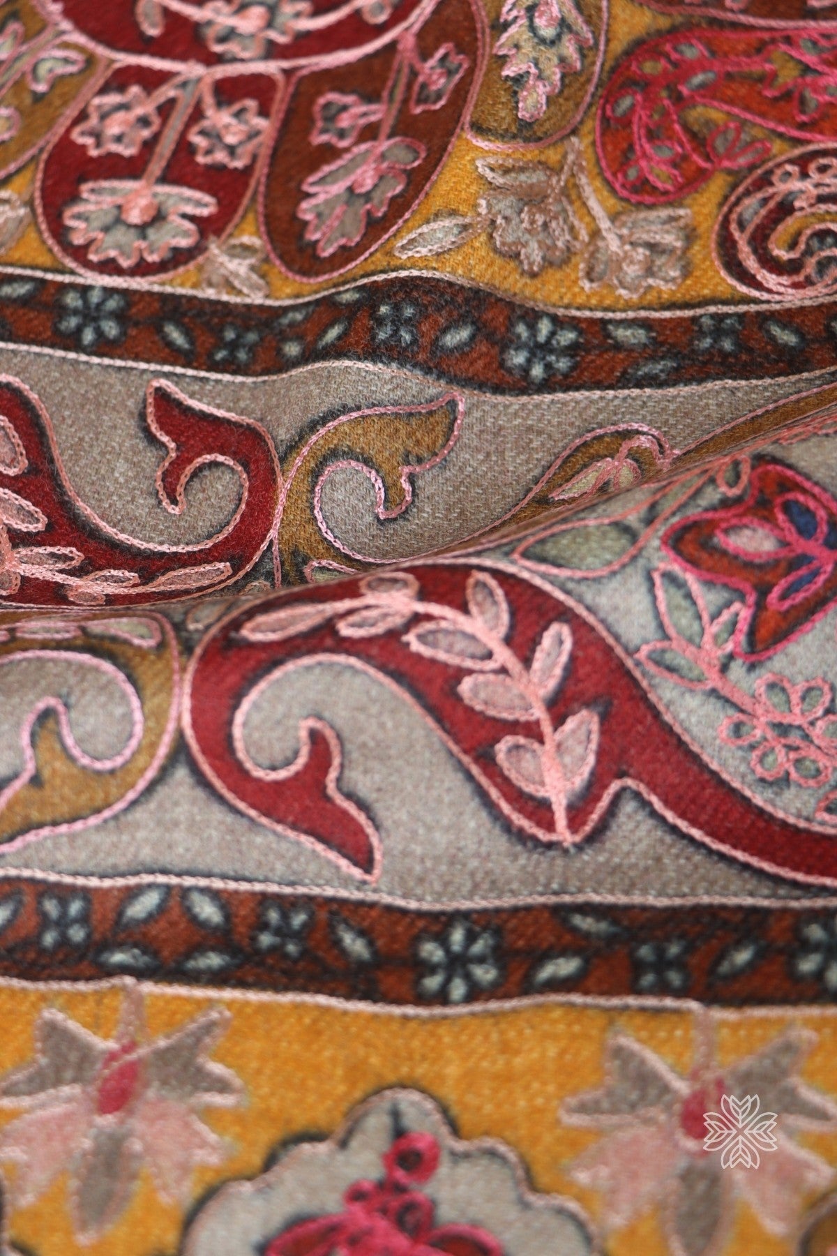 Kashmiri Embroidered Fine Wool Shawl
